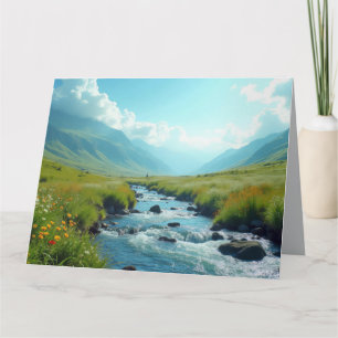 Valley Nature Outdoors Landscape Calm Peaceful Art Card