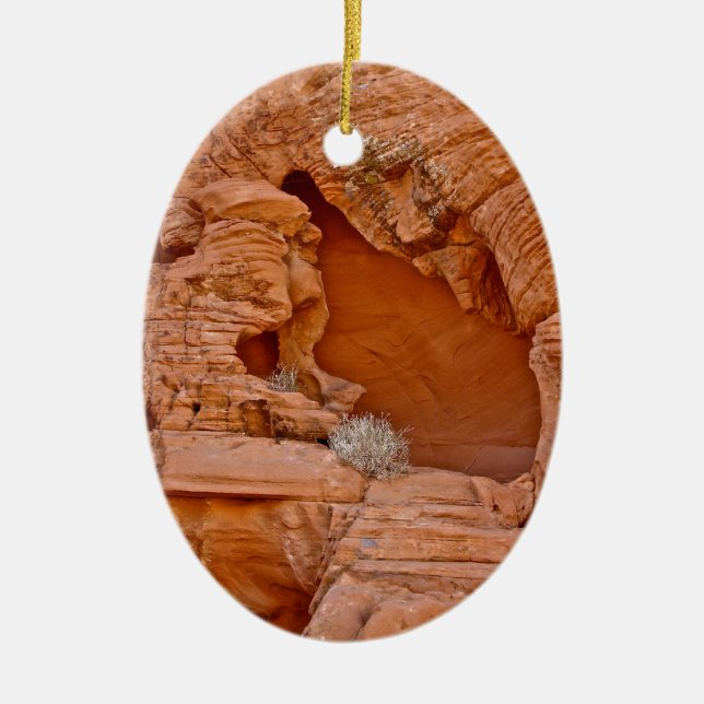VALLEY OF FIRE ERODED DESERT ROCKS DETAIL CERAMIC ORNAMENT (Front)