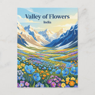 Valley of Flowers National Park India Postcard
