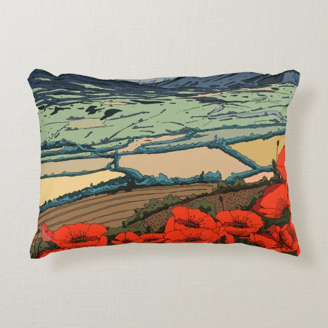 Valley of Poppies Accent Pillow (Front)
