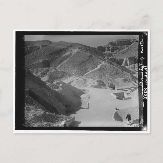 Valley of Royal Tombs, Showing Tutankhaman c. 1936 Postcard (Front)