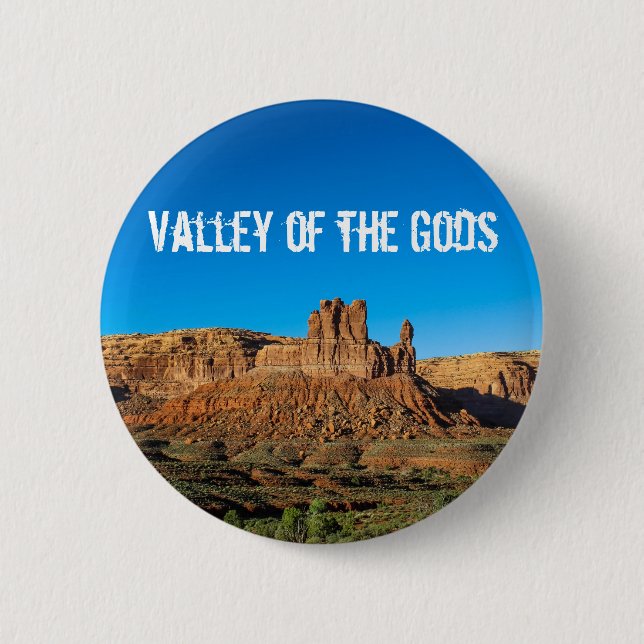 Valley of the Gods Blue Skies Butte 2 Inch Round Button (Front)