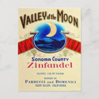 Valley of the Moon Zinfandel Postcard