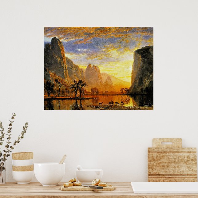 Valley of Yosemite by Albert Bierstadt Poster (Kitchen)