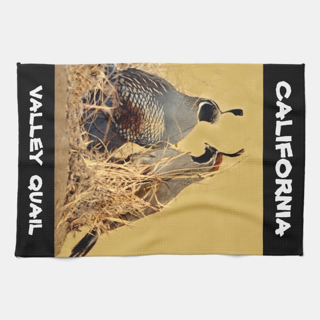 Valley Quail (California) Kitchen Towel (Horizontal)