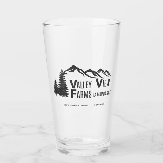 Valley View Farms La Mirada vintage Glass (Front)