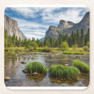 Valley View in Yosemite National Park Square Paper Coaster