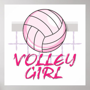 valley volley girl volleyball design poster
