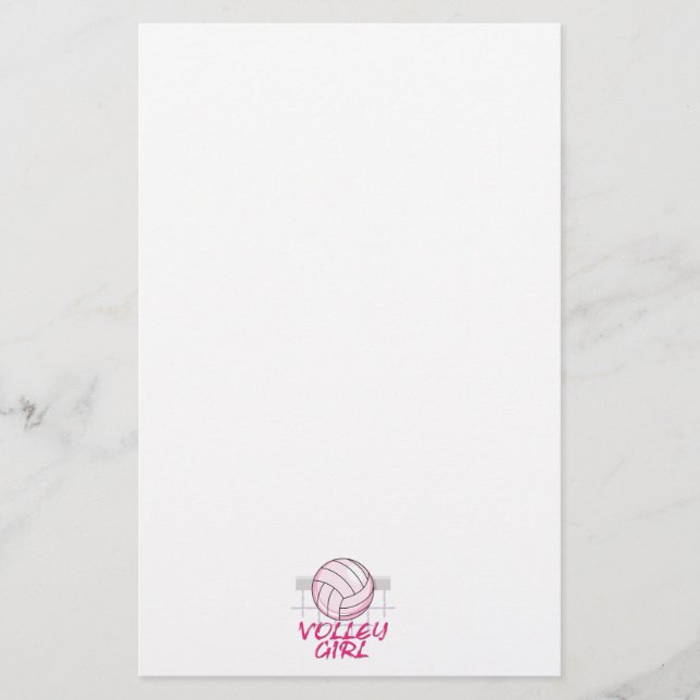 valley volley girl volleyball design stationery (Front)