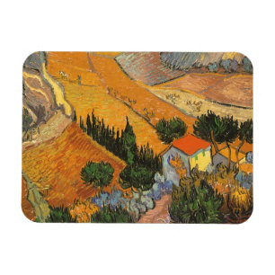 Valley with Plowman by Vincent van Gogh Magnet