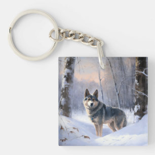Vallhund suédois Laisser neiger Noël