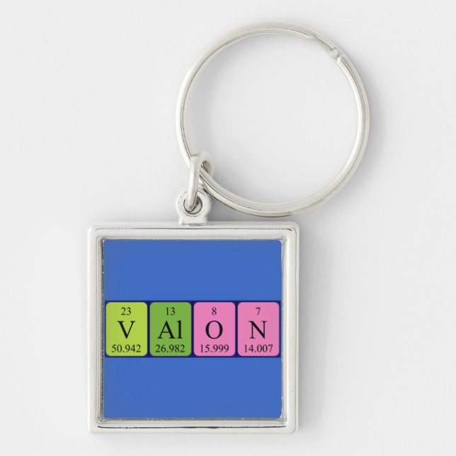 Valon periodic table name keyring (Front)