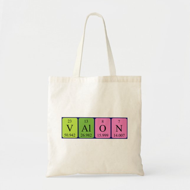 Valon periodic table name tote bag (Front)