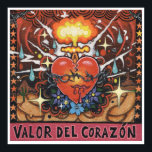 'Valour Del Corazon' art print - (pop surreal art)<br><div class="desc">Large full colour art print of my painting 'Valour Del Corazon' (meaning: 'Courageous Heart'). Superb print quality and ready for framing. Add a splash of pop surrealist iconography to your walls today!</div>
