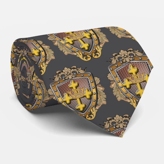 Valour Family Crest Shield  Tie (Rolled)