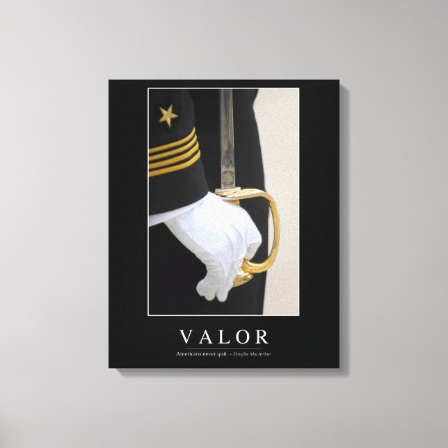 Valour: Inspirational Quote 1 Canvas Print (Front)