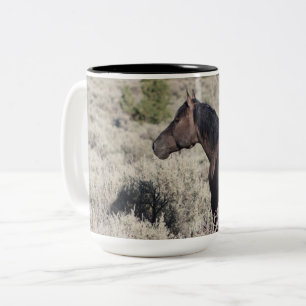 Valour of the South Steens overlooking his band  Two-Tone Coffee Mug
