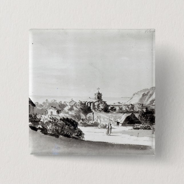 Valparaiso 2 Inch Square Button (Front)