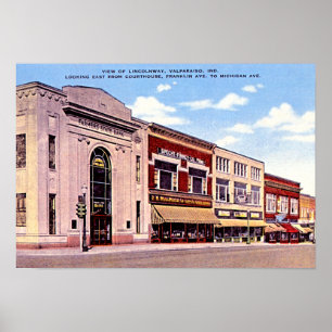 Valparaiso, Indiana East from Courthouse Poster