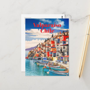 Valparaíso Travel Printable Poster -Chile Travel P Postcard