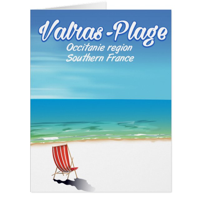 Valras-Plage France beach travel poster. (Front)