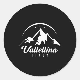 Valtellina Italy Ski Resort Skiing Snowboarding So Classic Round Sticker