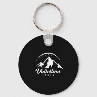 Valtellina Italy Ski Resort Skiing Snowboarding So Keychain