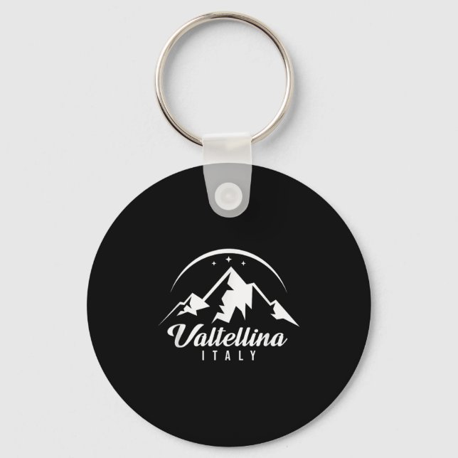 Valtellina Italy Ski Resort Skiing Snowboarding So Keychain (Front)