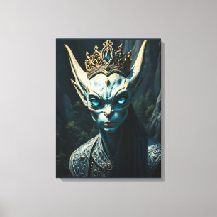 Valtharion the Ancient Azure Elf King-Dark Fantasy Canvas Print