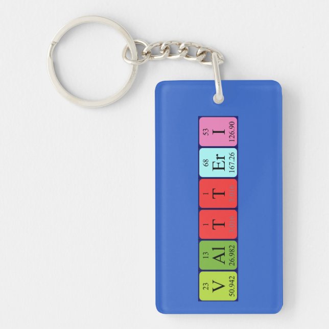 Valtteri periodic table name keyring (Front)