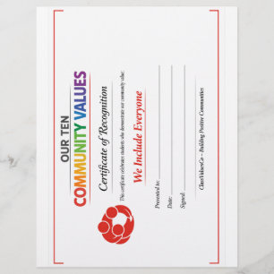 Value Inclusion Certificate Letterhead