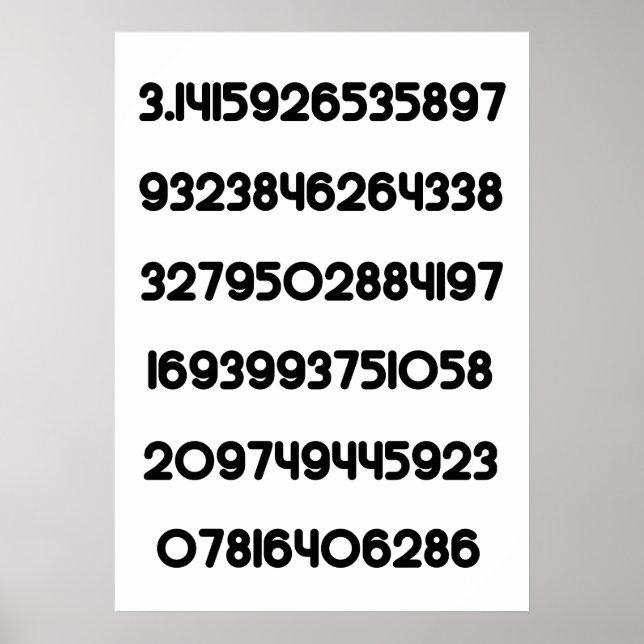 Value of Pi Pie 3.14159 Mathematical Constant π Poster (Front)