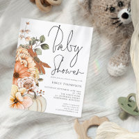 Value Pumpkin Florals Baby Shower Invitation