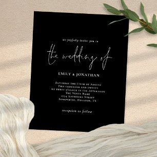 Value Simple White Black QR Code Wedding Invite Flyer