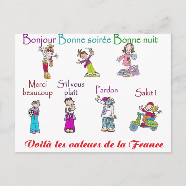 VALUES OF FRANCE.png Postcard (Front)