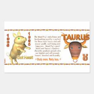 Valxart 1995 2055 WoodPig zodiac Taurus Sticker