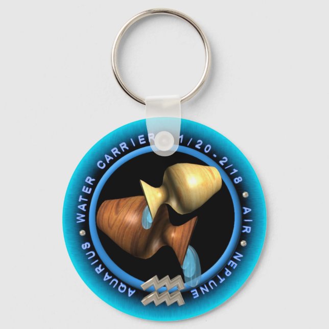 Valxart Aquarius zodiac logo Keychain (Front)