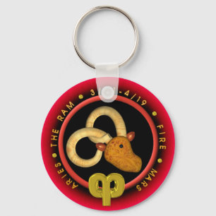 Valxart Aries  zodiac logo Keychain