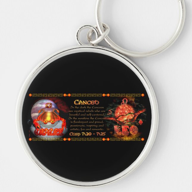 Valxart.com Cancer Leo zodiac Cusp is  Canceo Keychain (Front)