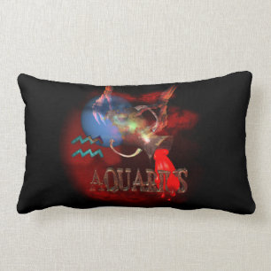 Valxart creepy zodiac born Aquarius Lumbar Pillow