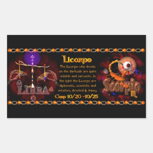 Valxart Gothic zodiac Libra Scorpio cusp Sticker (Front)