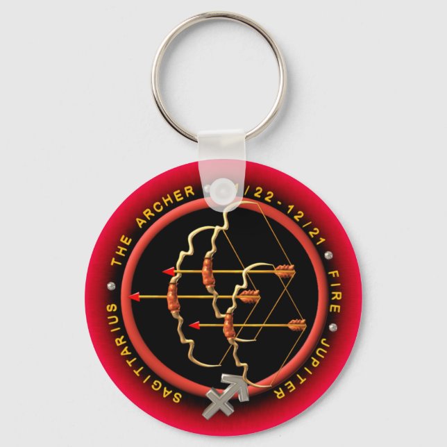 Valxart  Sagittarius zodiac logo Keychain (Front)