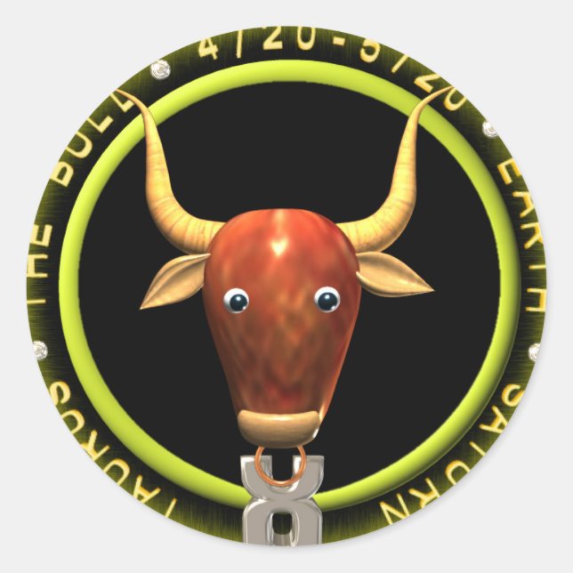 Valxart  Taurus zodiac logo Classic Round Sticker (Front)