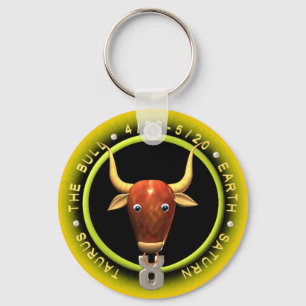Valxart Taurus zodiac logo Keychain