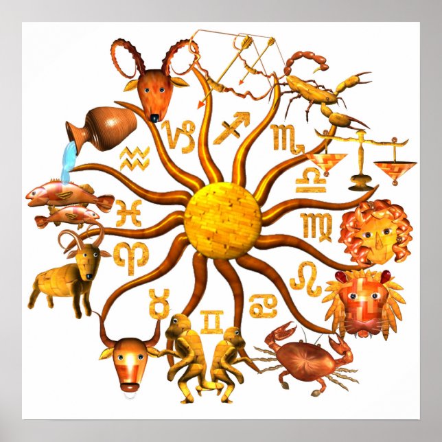 ValxArt wood zodiac wheel of life poster (Front)