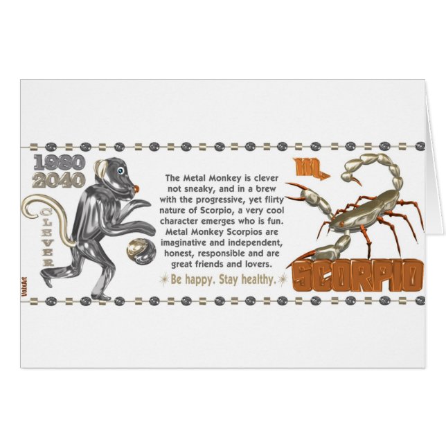 ValxArt Zodiac Scorpio Metal Monkey 1980 1920 (Front Horizontal)