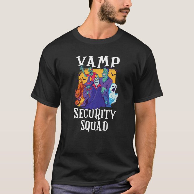Vamp Security Squad  Easy Halloween Costume T-Shirt (Front)