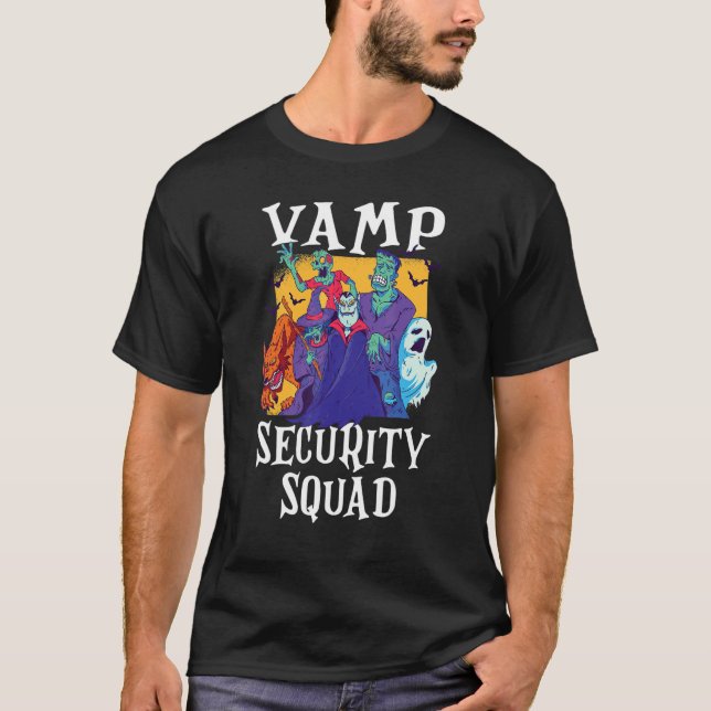 Vamp Security Squad   Easy Halloween Costume T-Shirt (Front)