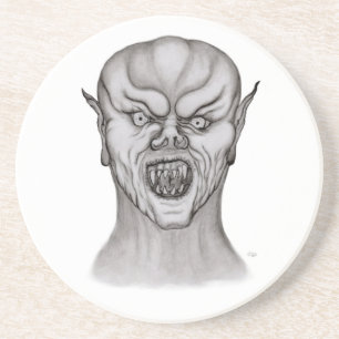 Vampir black and white design coaster