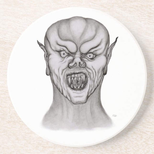 Vampir black and white design coaster (Front)